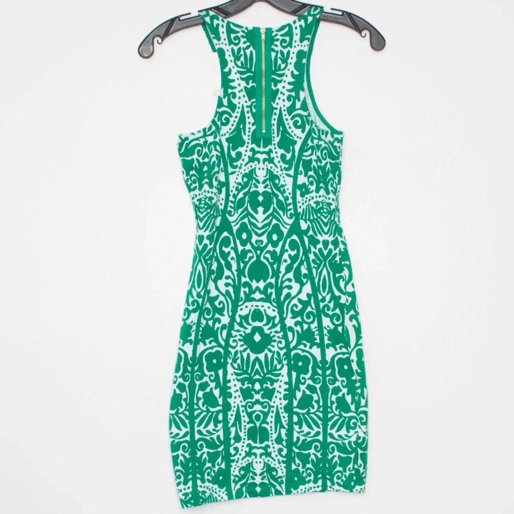 NWT H&M Dress Boho Tropical Retro Club Kid Casual Party Classic Bold Green XS